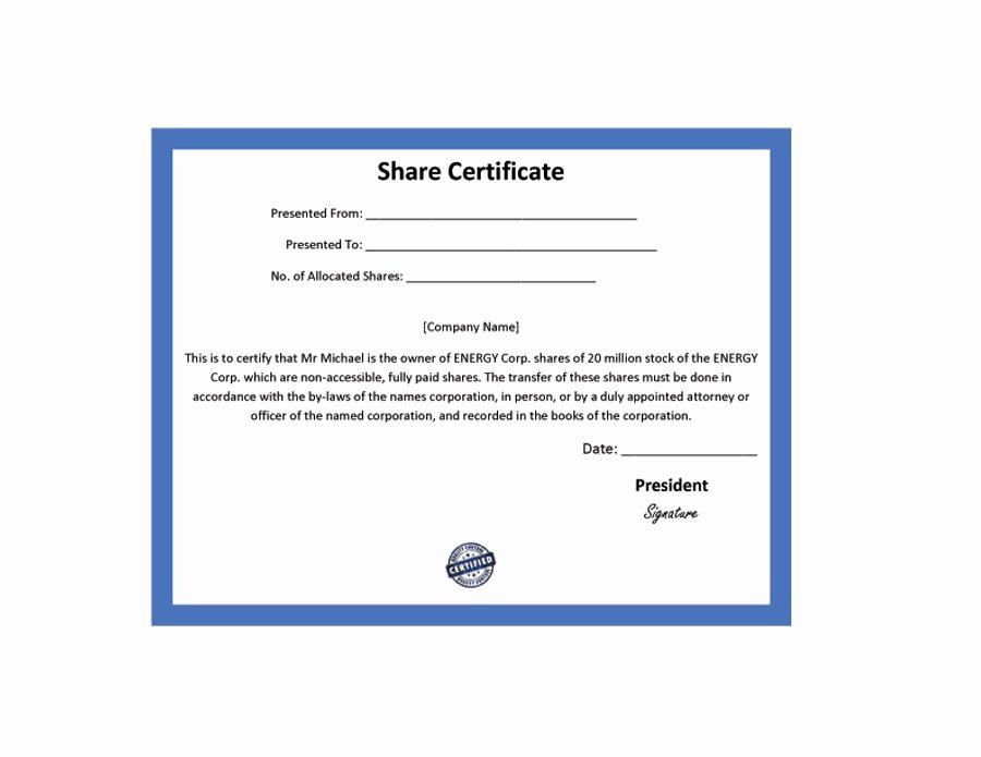 Free Stock Certificate Template Lovely 40 Free Stock Certificate Templates Word Pdf