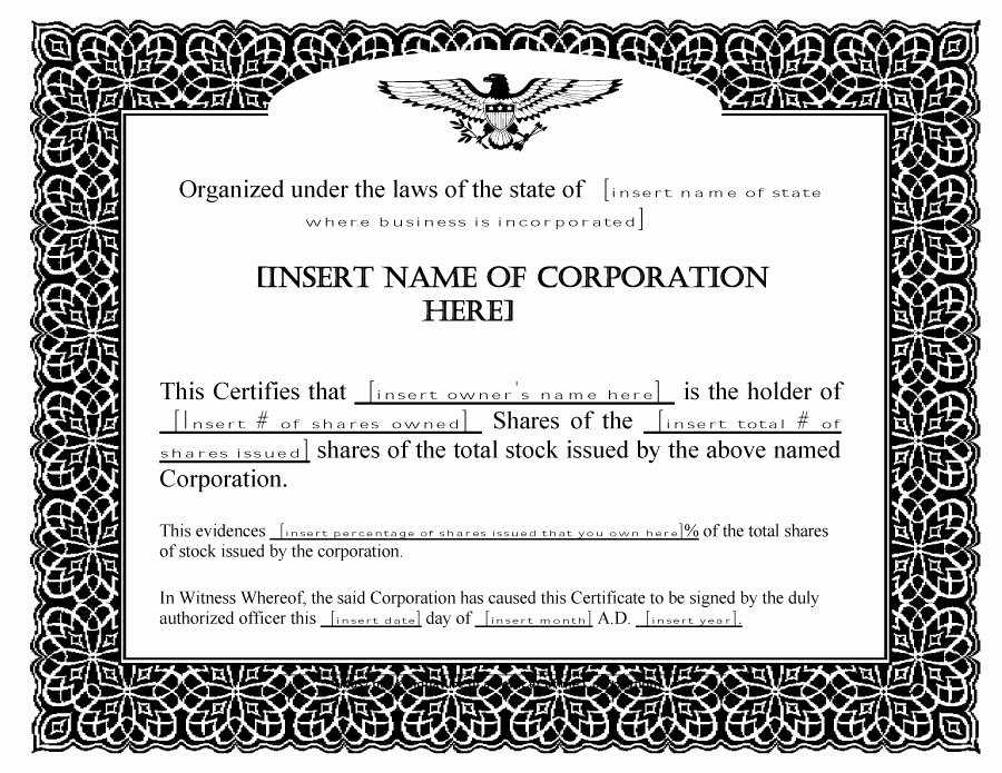 Free Stock Certificate Template Lovely 41 Free Stock Certificate Templates Word Pdf Free
