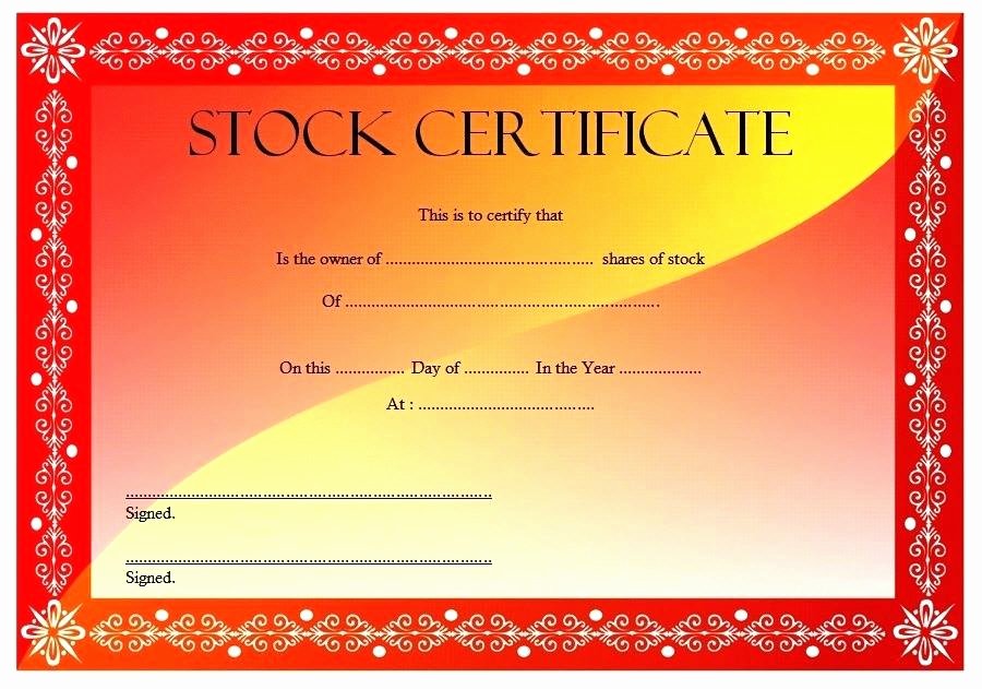 Free Stock Certificate Template New Blank Certificate Template Free Stock Word format