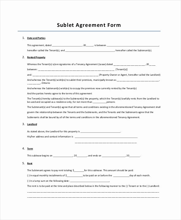 Free Sublease Agreement Template Beautiful 20 Free Lease Agreement Templates Word Pdf