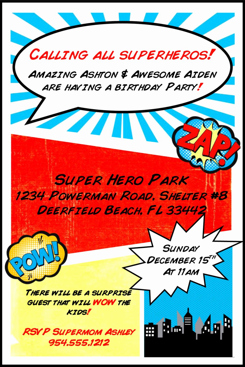 Free Superhero Invitation Template Fresh Superhero Birthday Invitation Template
