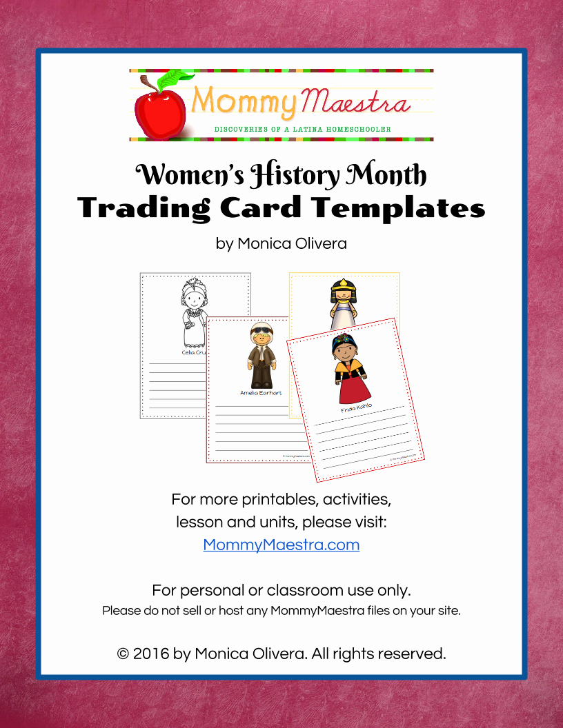 Free Trading Card Template Unique Mommy Maestra Free Download Women In World History