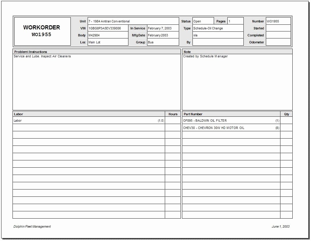 Free Work order Template Fresh 5 Work order Templates formats Examples In Word Excel