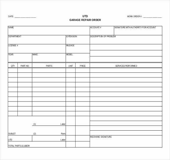 Free Work order Template New 26 Work order Templates Numbers Pages