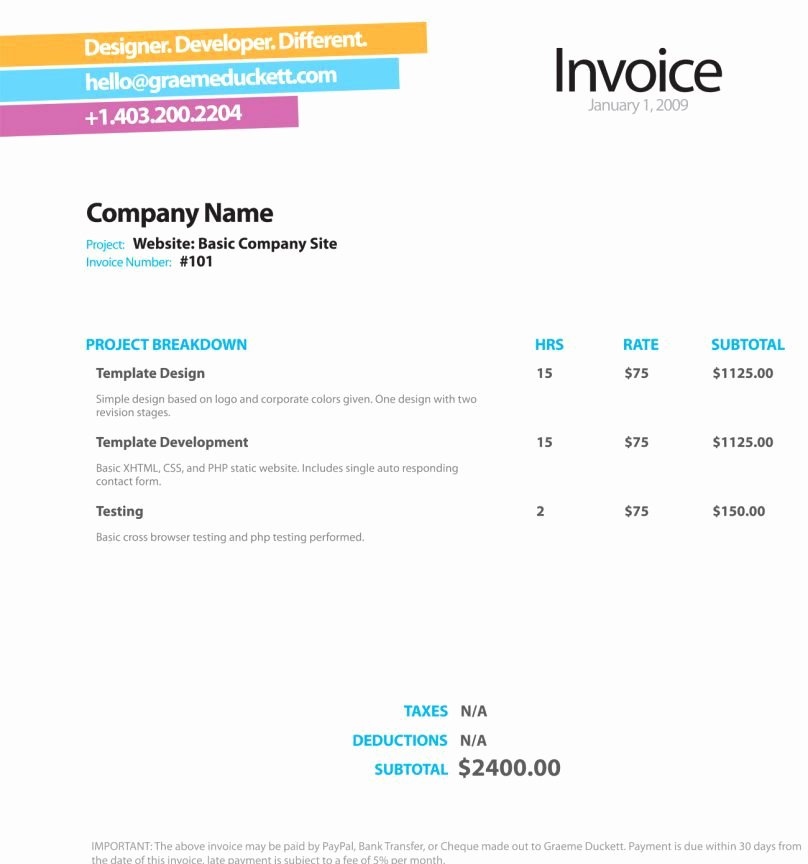 Freelance Design Invoice Template Awesome Freelance Graphic Design Invoice Template Pdf Resume