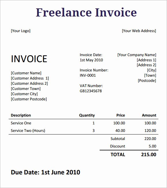freelance invoice template free 1436