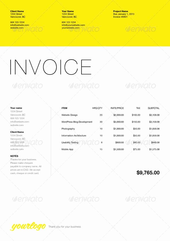 Freelance Design Invoice Template Inspirational 40 Invoice Templates
