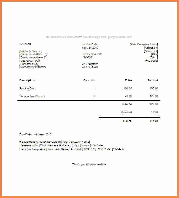 Freelance Invoice Template Word Awesome 8 Freelance Bill format