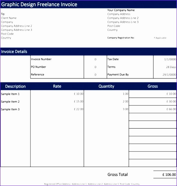 Freelance Invoice Template Word Inspirational 6 Freelance Invoice Template Excel Exceltemplates