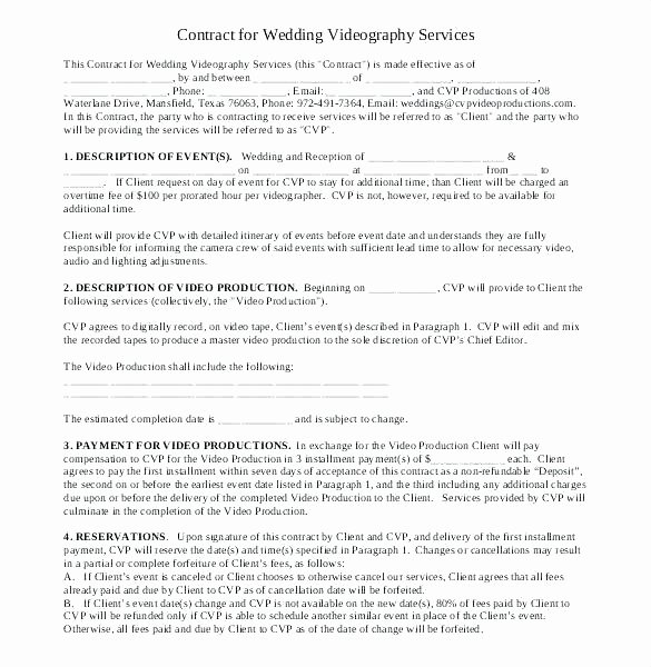 Freelance Videographer Contract Template Best Of 94 Videographer Contract Sample Pleasant Videography