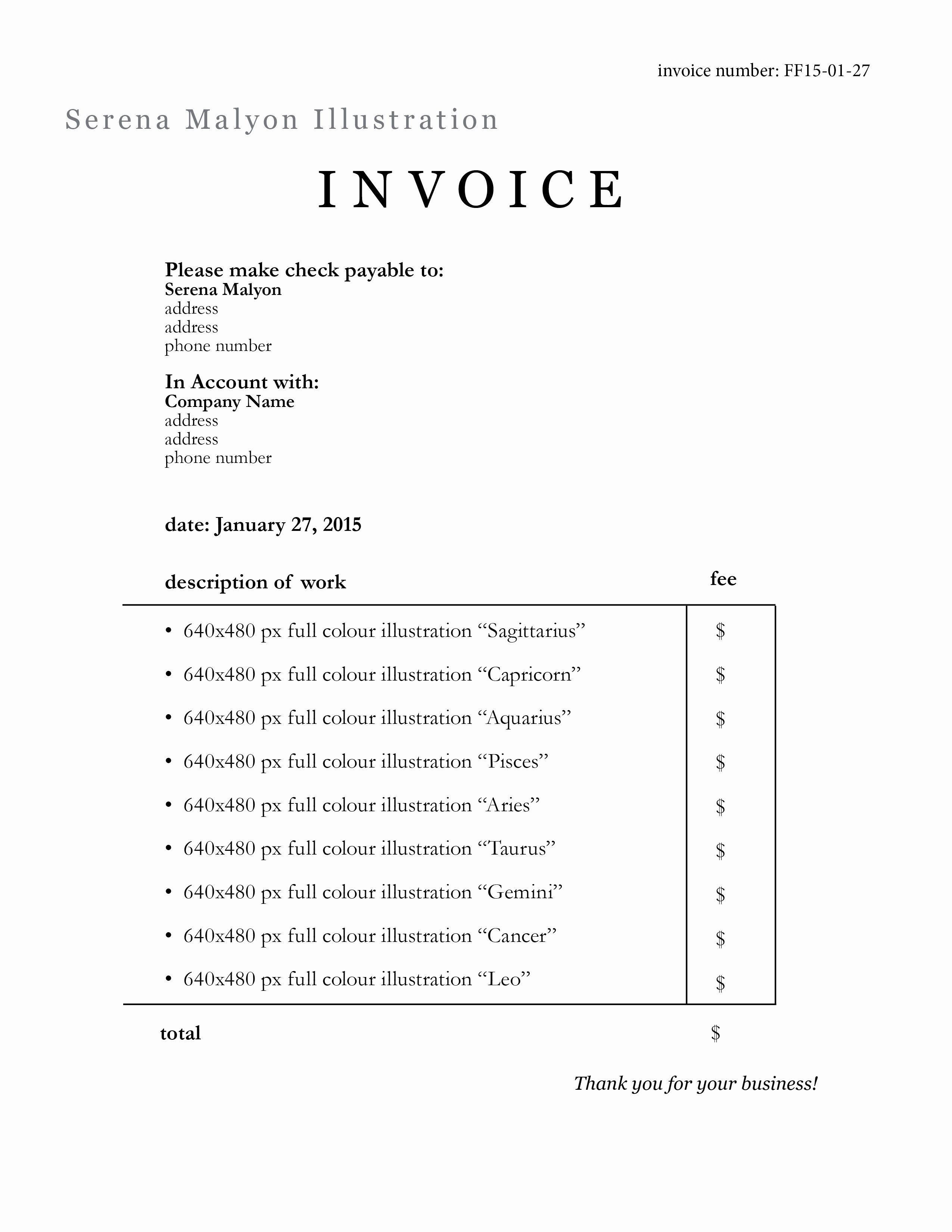 Freelance Writing Invoice Template Awesome Freelance Writer Invoice Template Artist Invoice Samples