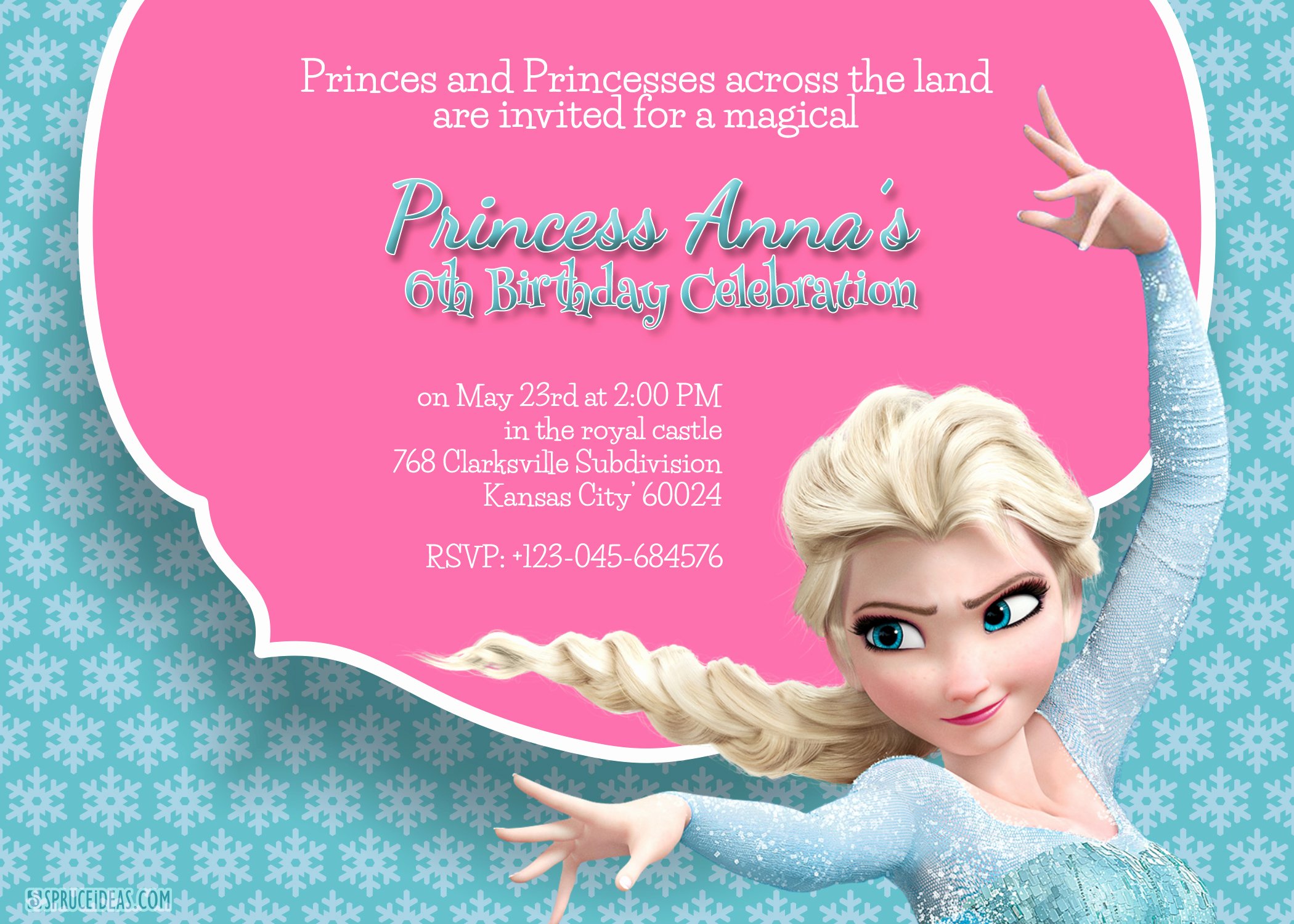 Frozen Birthday Invitation Template Elegant Free Printable Frozen Elsa Birthday Party Invitation Template