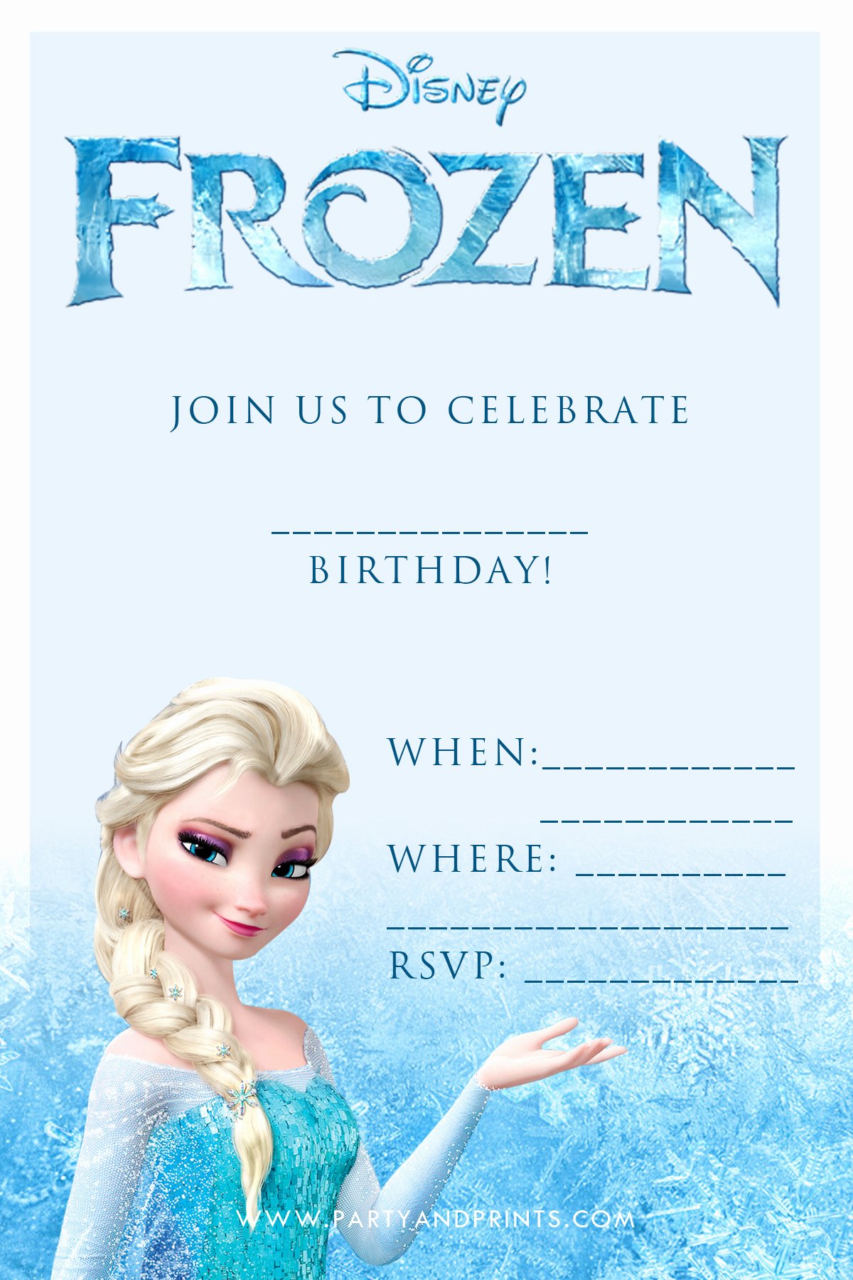 Frozen Invite Template Free Awesome 20 Frozen Birthday Party Ideas