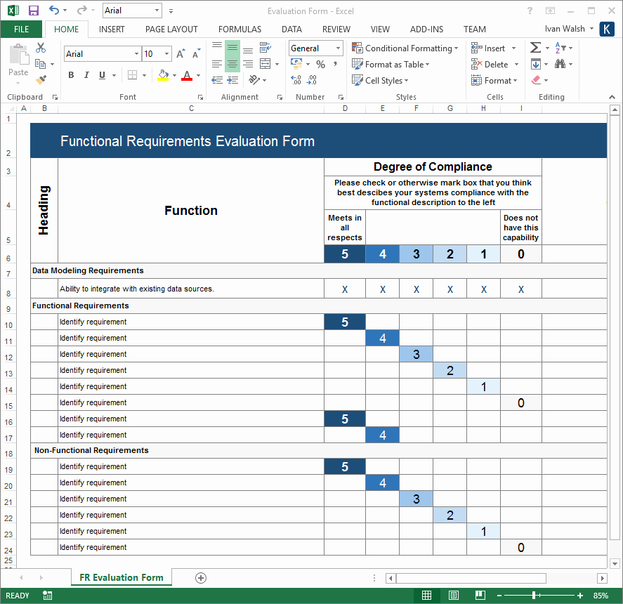 Functional Requirements Template Excel New Functional Requirements Specification – Ms Word &amp; Excel