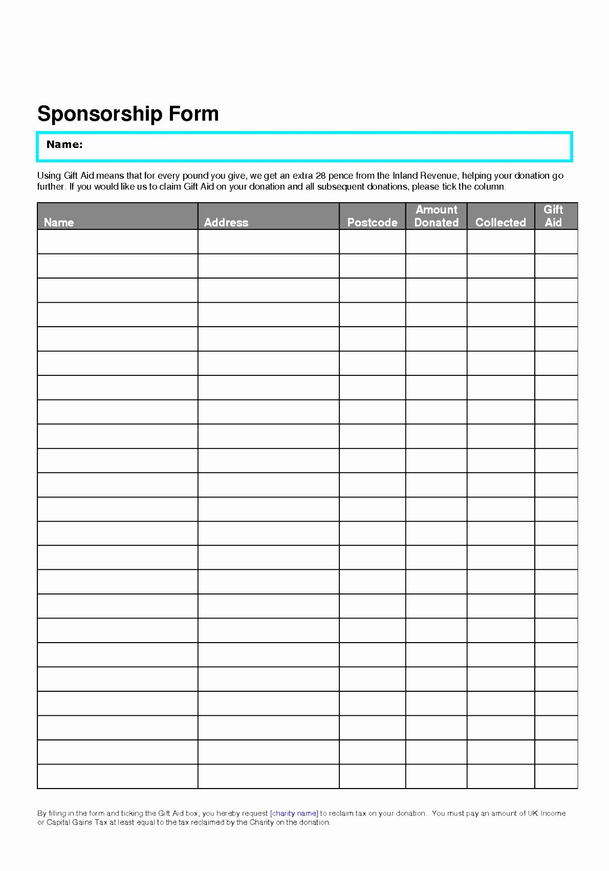 Fundraiser form Template Free Inspirational 5 Fundraiser Pledge form Template Pttyt Templatesz234