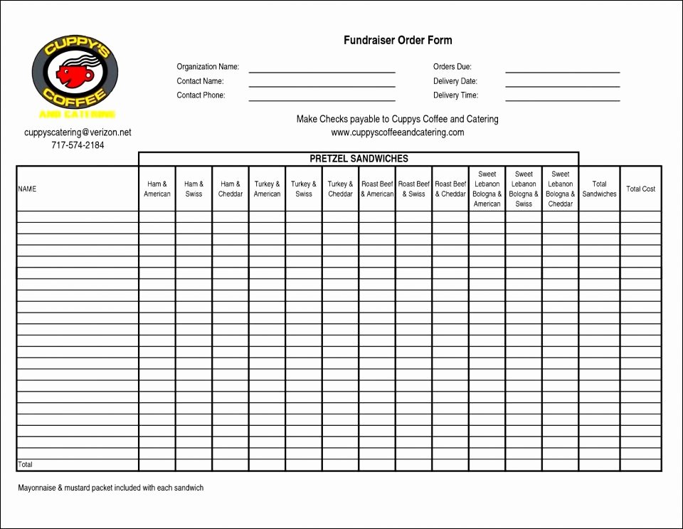 Fundraiser order form Template Awesome order form Templates Work Change More Sheet Template Free