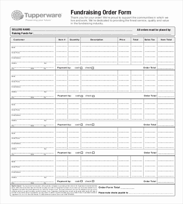 Fundraiser order form Template Beautiful 41 Blank order form Templates Pdf Doc Excel