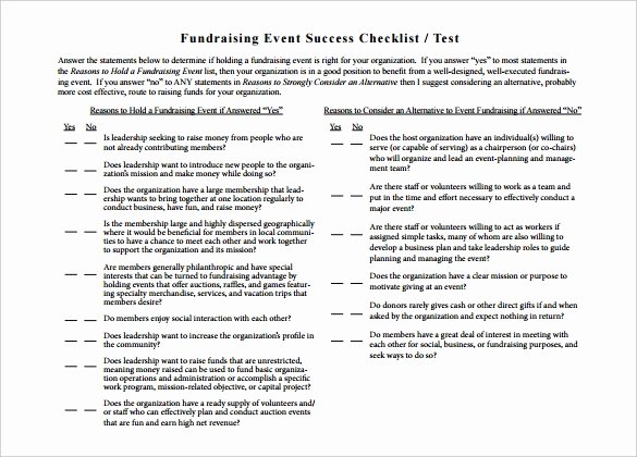 Fundraising event Planning Template Awesome Checklist Template – 38 Free Word Excel Pdf Documents
