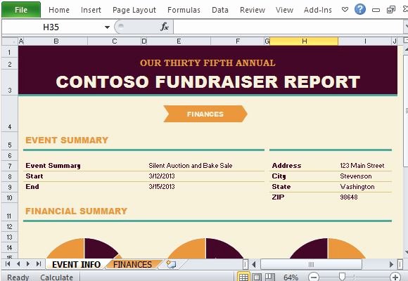Fundraising Plan Template Excel New Non Profit Fundraising Report Maker for Excel
