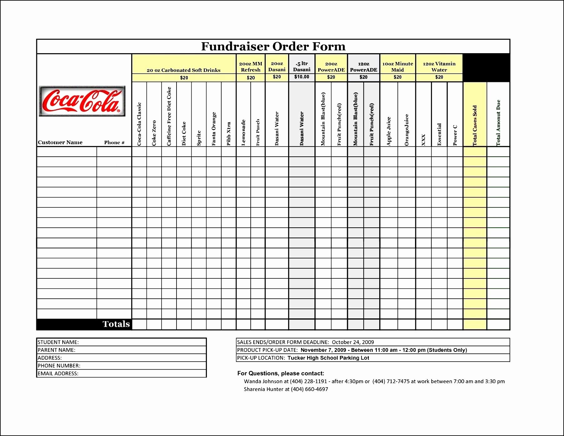 Fundraising Plan Template Free New Free Fundraiser order form Template