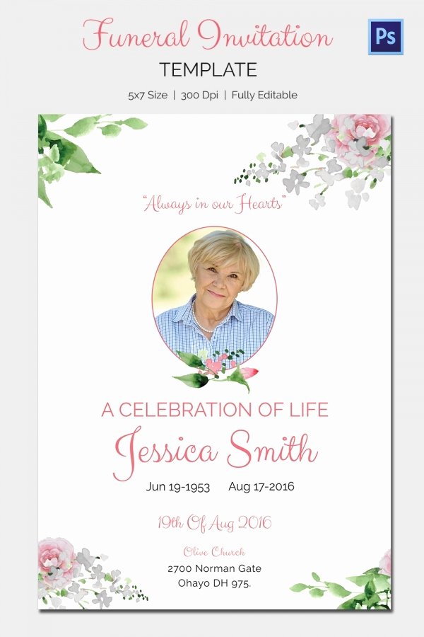 Funeral Announcement Template Free Unique Funeral Invitation Template – 12 Free Psd Vector Eps Ai