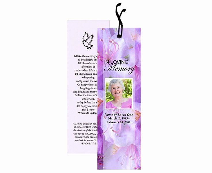 Funeral Bookmarks Template Free New 12 Best Images About Memorial Bookmarks Printable