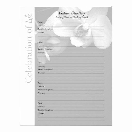 Funeral Guest Book Template Unique 9 Best Of Template Funeral Guest Book Funeral