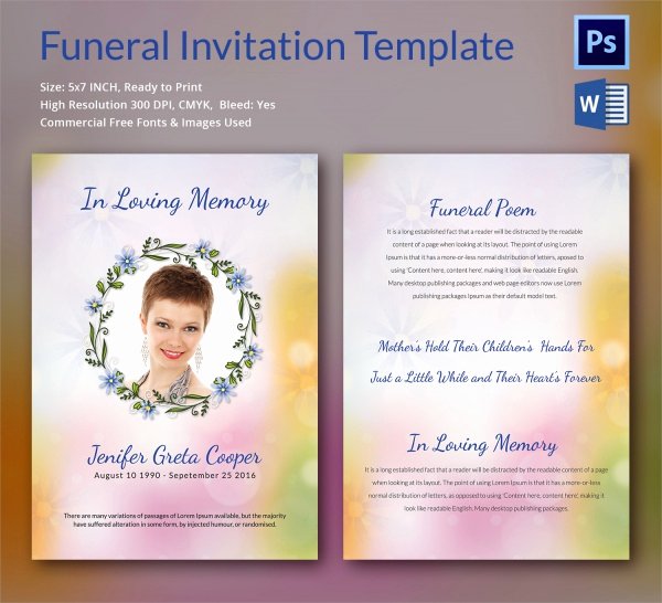 Funeral Invitation Template Free Unique Sample Funeral Invitation Template 11 Documents In Word