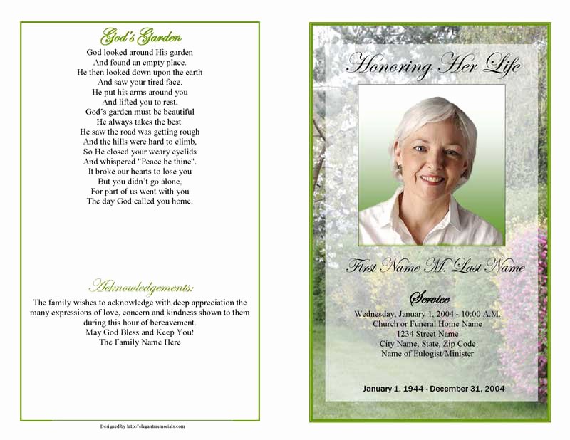 Funeral Program Template Publisher Beautiful Funeral Program Template