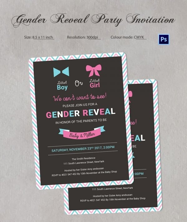 Gender Reveal Invitation Template Lovely Gender Reveal Invitation Templates