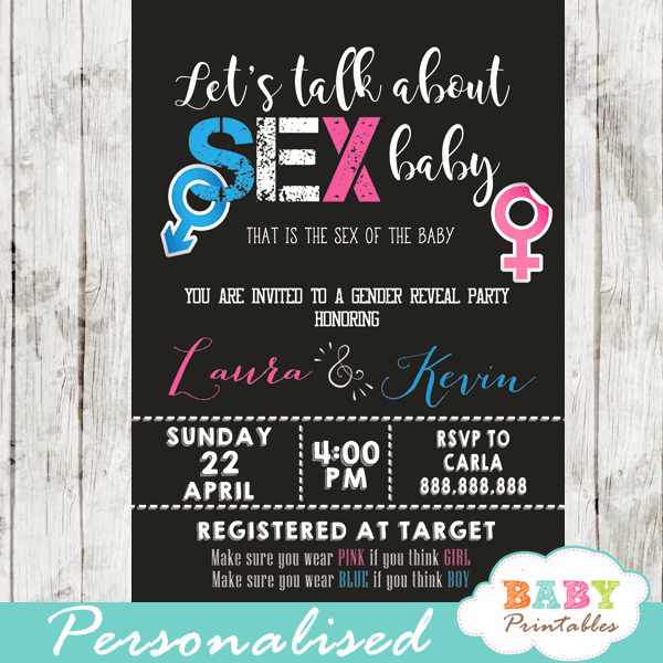 Gender Reveal Invitations Template Elegant Let S Talk About Baby Gender Reveal Invitations – D375