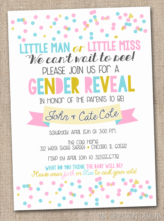 Gender Reveal Invitations Template Luxury Ink Obsession Designs Gender Reveal Party Printable