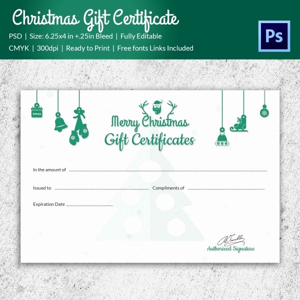 Gift Certificate Template Psd Awesome Christmas Gift Certificate Templates 21 Psd format