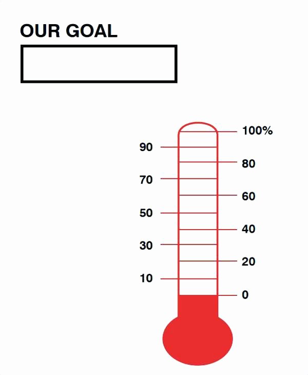 Goal thermometer Template Excel Lovely Fundraiser thermometer Fundraising Goal Template Tracker