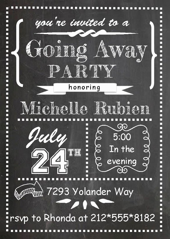 Going Away Card Template New Farewell Party Invitation Template 29 Free Psd format