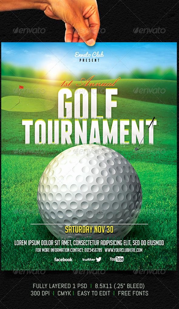 Golf Flyer Template Free Luxury Golf tournament Flyer Graphicriver Fully Layered 1 Psd