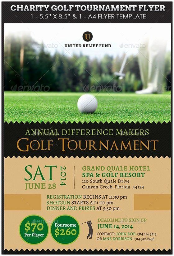 Golf Outing Flyer Template Lovely Charity Golf tournament Flyer Hd 2