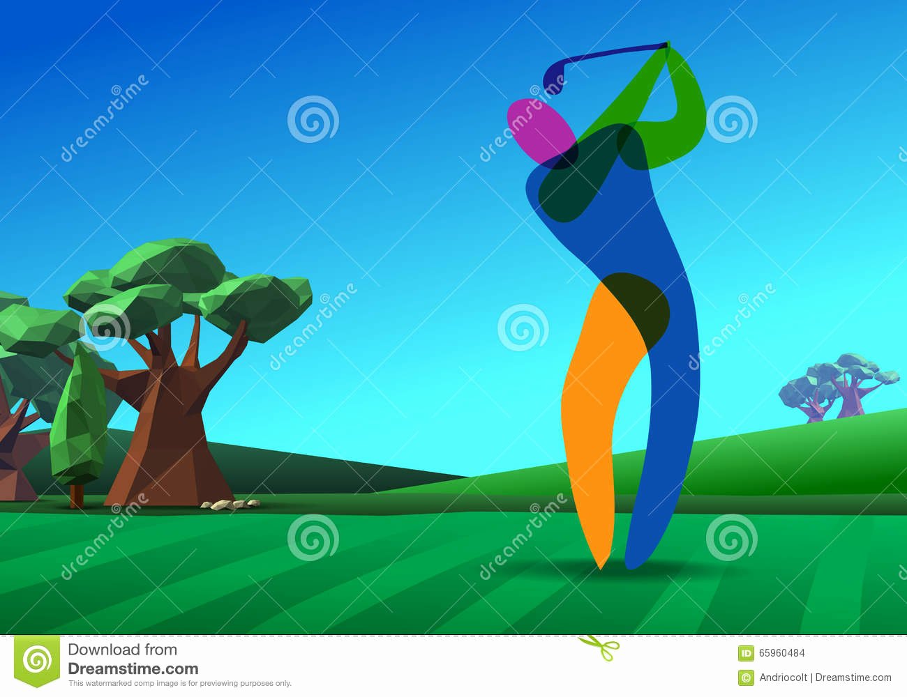 Golf Tee Game Template Beautiful Golf Ticket Flyer Mockup Vector Illustration
