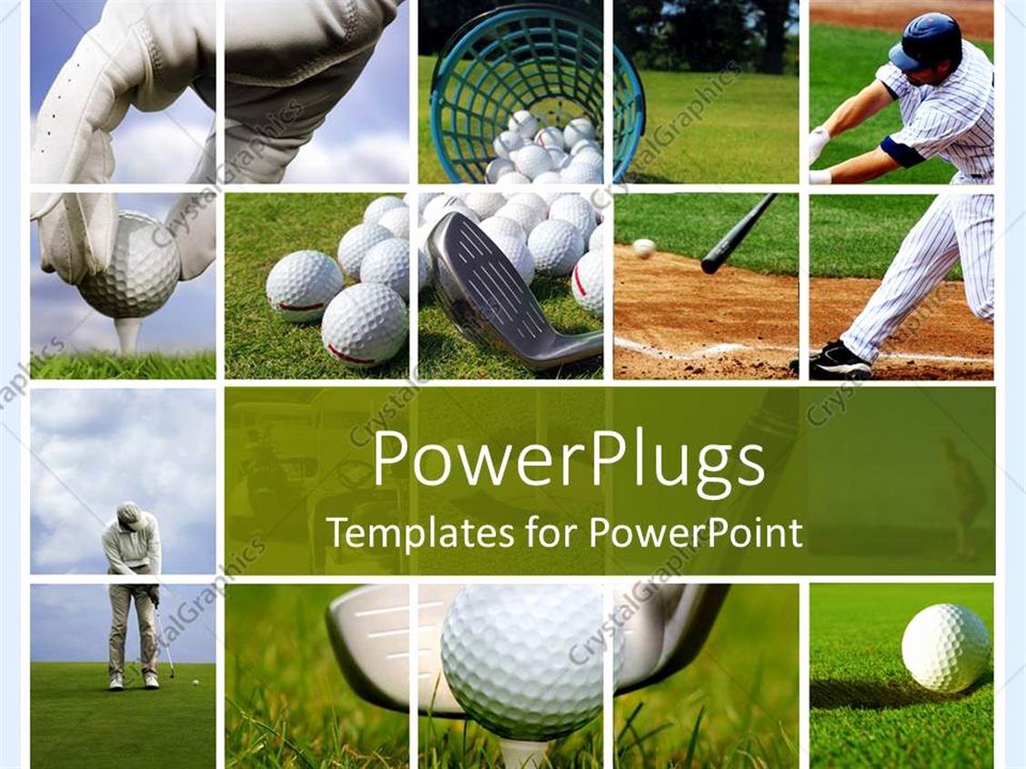 Golf Tee Game Template Unique Powerpoint Template Golf and Baseball Collage with Balls
