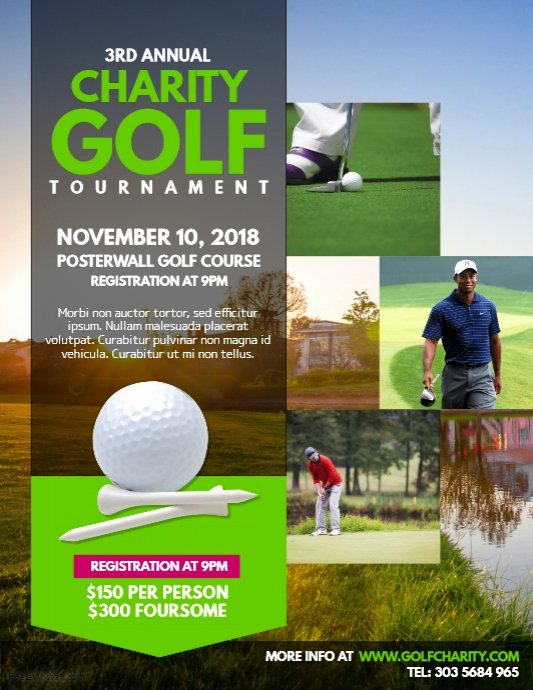 Golf tournament Brochure Template Luxury Charity Golf tournament Flyer Template