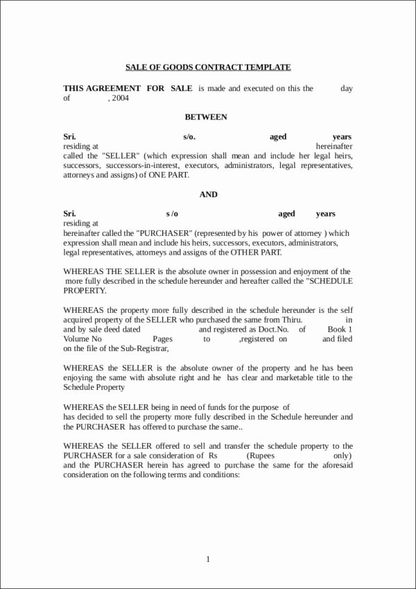 sale contract template