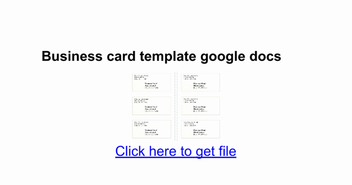 business card template google docs
