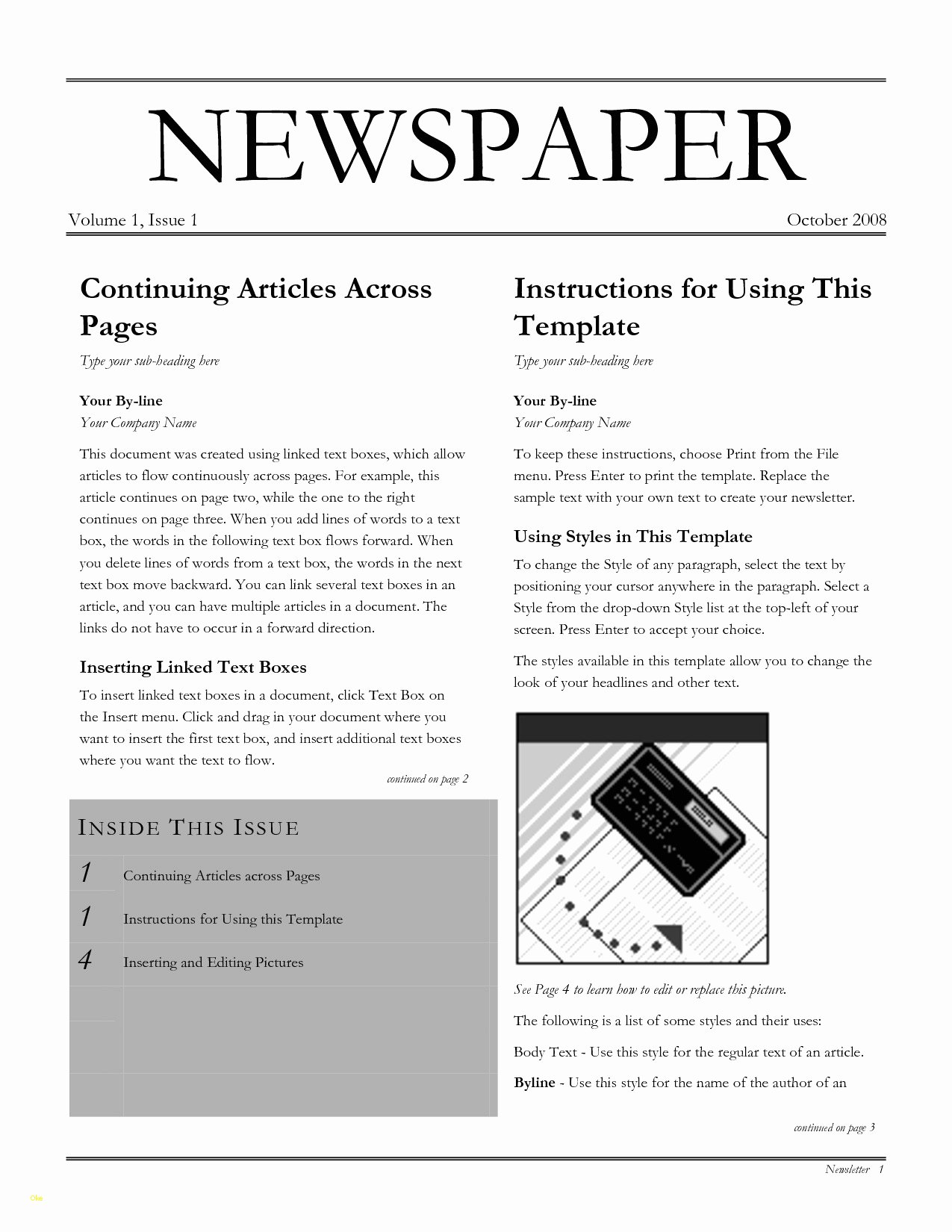 newspaper template google docs download free