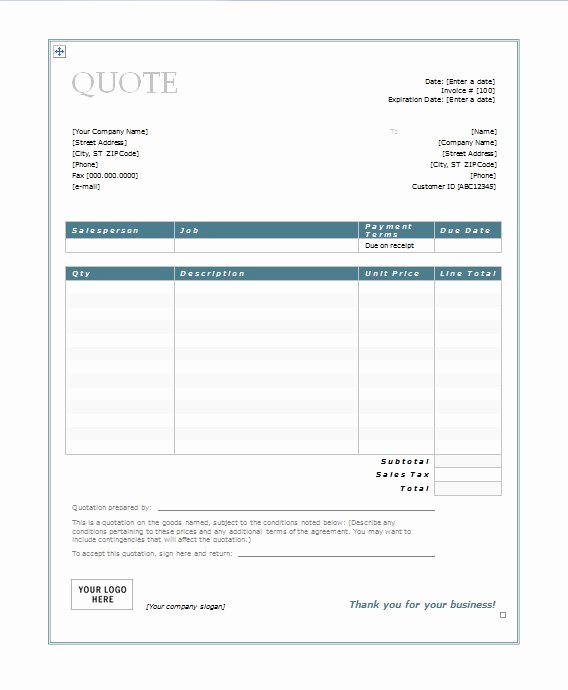 Google Docs Quote Template Fresh Free Quotation Templates for Word &amp; Google Docs