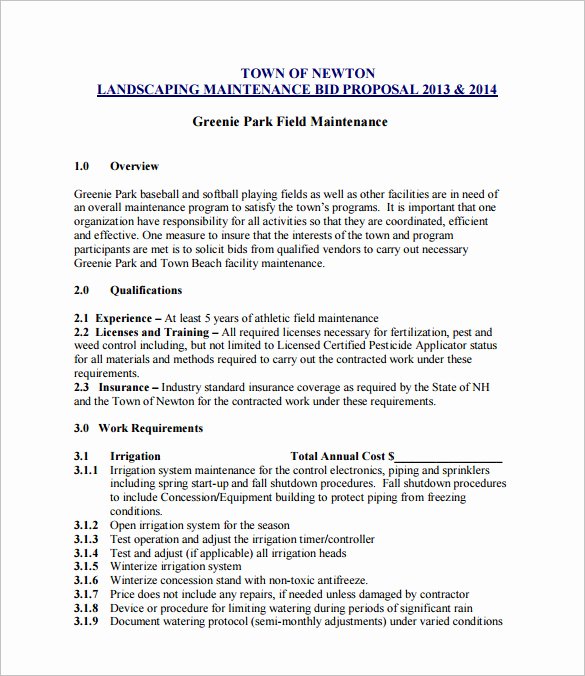 Government Contract Proposal Template Fresh Government Bid Proposal Template