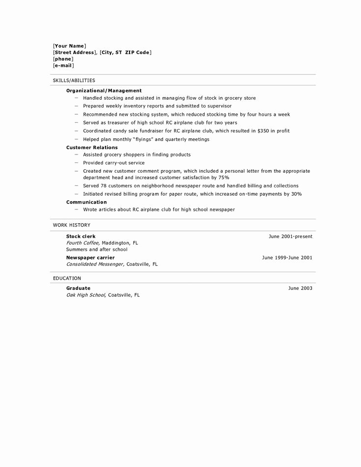 Grad School Resume Template Lovely Resume for High School Graduate Best Resume Collection