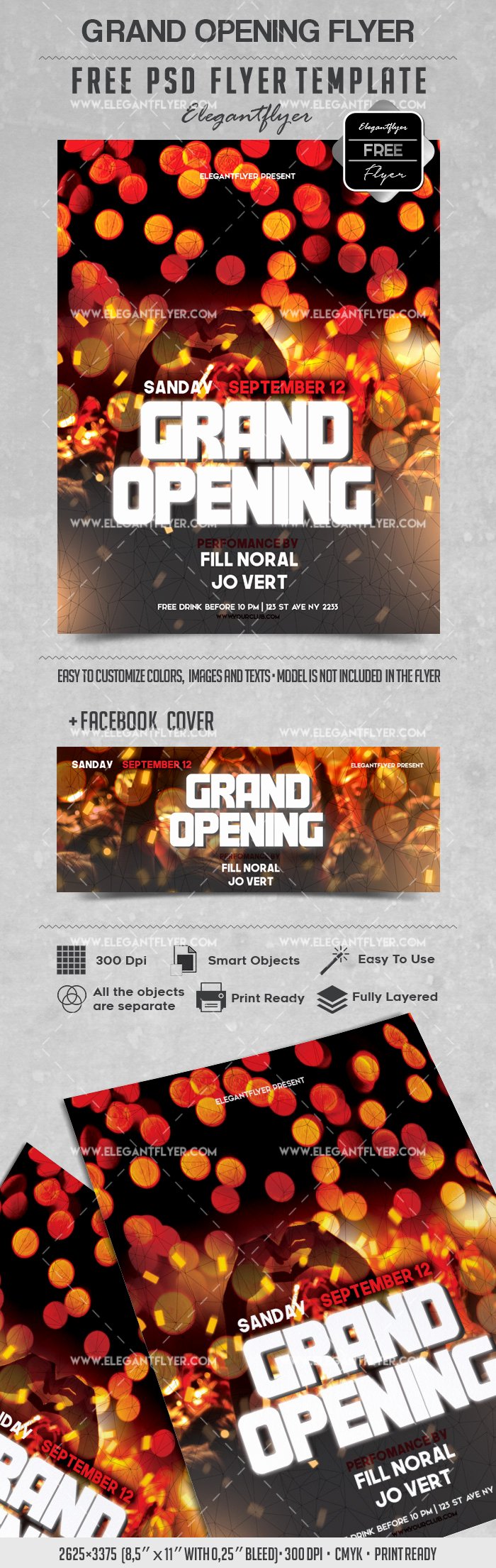 Grand Opening Flyer Template New Party for Grand Opening Lights Template – by Elegantflyer