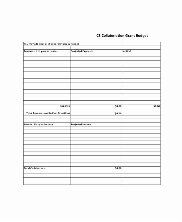 Grant Proposal Budget Template Fresh Grant Bud Templates 9 Free Pdf Documents Download