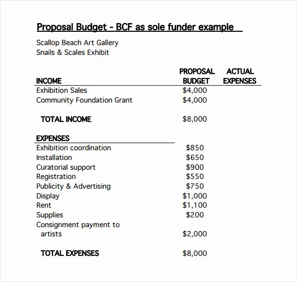 Grant Proposal Budget Template Luxury 7 Bud Proposal Templates – Free Samples Examples