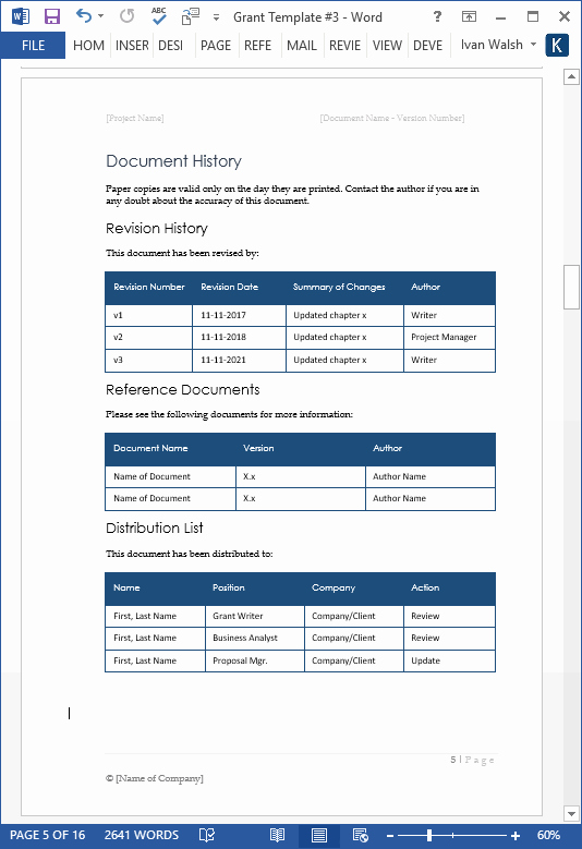 Grant Proposal Budget Template New Grant Proposal Template – Ms Word with Free Cover Letter